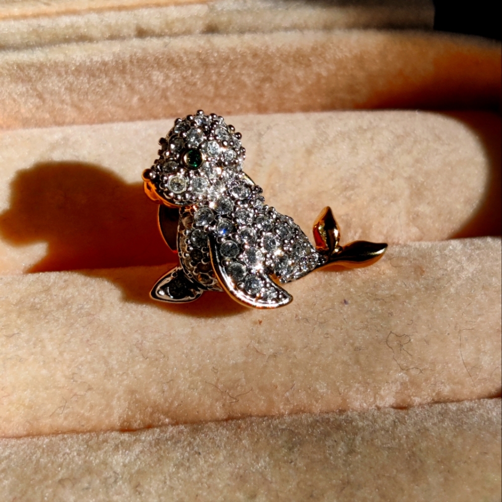 Retired Swarovski baby seal pin